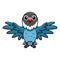 Cute slaty blue love bird cartoon