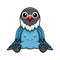 Cute slaty blue love bird cartoon