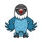 Cute slaty blue love bird cartoon