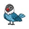 Cute slaty blue love bird cartoon