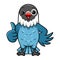 Cute slaty blue love bird cartoon giving thumb up