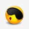 Cute sleeping emoticon wearing sleep mask, emoji - illustration