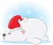 Cute sleeping polar bear christmas characters collection with a santa hat