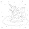 Cute Sleeping Unicorn Coloring Page for Kids Vector Design