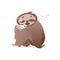 Cute sleepy sloth with cup of hot coffee for waking up in morning or monday concept.
