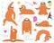 Cute Sloth Bear Yoga Elements Set