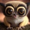 Cute sloth cartoon very little nice animal with big eyes