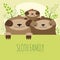 Cute sloth family image.