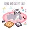 Cute sloth poster. Funny animal listens music, cartoon character with headphones, cozy evening, vinyl record player and