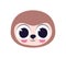 cute sloth sticker over a white background