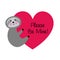Cute sloth valentine with heart