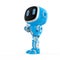 Cute and small artificial intelligence assistant robot think or analyze