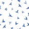 Cute small birds. Seamless pattern for fashion design. Watercolor