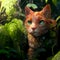 Cute Small Cat In The Jungle AI Generative Stock Modern Artwork