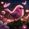 cute small fluffy pink bird