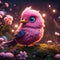 cute small fluffy pink bird