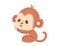 Cute small monkey cartoon animal design vector illustration isolated on white background