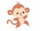 Cute small monkey cartoon animal design vector illustration isolated on white background