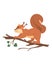 Cute small squirrel jumping on tree branch vector