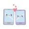 Cute smartphone devices love kawaii cartoon character