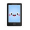 Cute smartphone. smiling mobile phone. Funny Cartoon character
