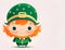 Cute smile baby Leprechaun, st patricks card, ai generation