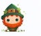 Cute smile baby Leprechaun, st patricks card, ai generation