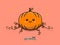 Cute smile kawaii halloween pumpkin on light background