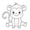 Cute smile monkey kid for coloring book.Line art design for kids coloring page.