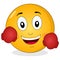 Cute Smiley Emoticon with Boxing Gloves