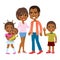 Cute Smiling African American Family