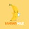 Cute Smiling Banana Milk Character