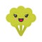 Cute smiling broccoli, isolated colorful vector vegetable icon