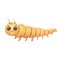 Cute smiling caterpillar isolated on white. Funny insect for children. Watercolor cartoon illustration