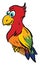 Cute smiling colorful parrot vector illustration