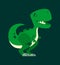Cute smiling dinosaur. Green dino character mascot