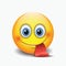 Cute smiling emoticon, sticking out his tongue - emoji - illustration