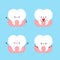 Cute smiling funny tooth collection