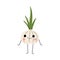 Cute Smiling Garlic, Cheerful Vegetable Character with Funny Face Vector Illustration