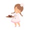 Cute Smiling Girl with Bowl of Freshly Prepared Meal, Cute Little Chef Character in Uniform Cooking in the Kitchen