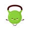 Cute smiling happy fitness kettlebell meditate