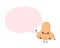 Cute smiling happy human nose with speech bubble