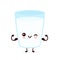 Cute smiling happy milk glass show muscle