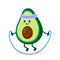 Cute smiling happy strong avocado