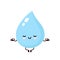 Cute smiling happy water drop meditate