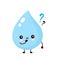 Cute smiling happy water drop with question mark