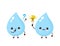 Cute smiling happy water drop with question marks