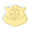 Cute smiling line cartoon hamster head icon in circle. Vector illustration in linear style, animal logo design