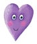 Cute smiling purple heart