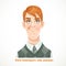 Cute smiling redhead young men portrait for avatar